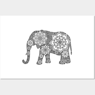 Henna elephant Posters and Art